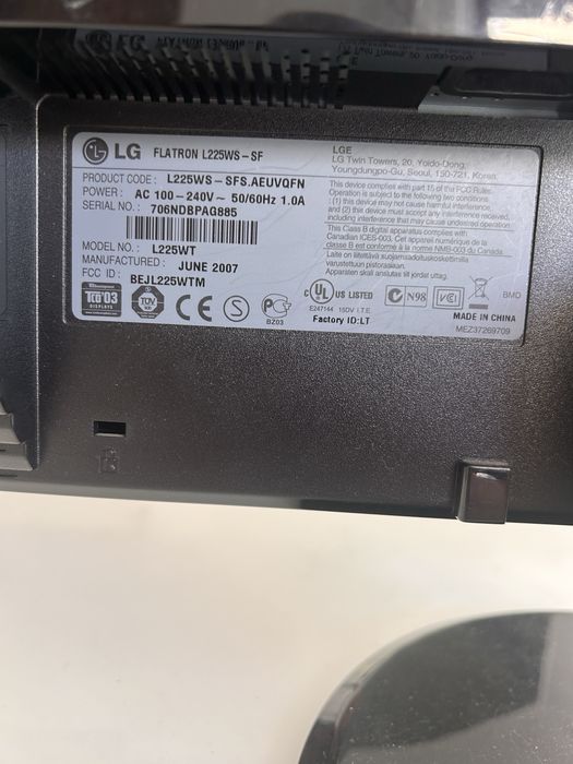 Monitor LG FLATRON L225WS - SF