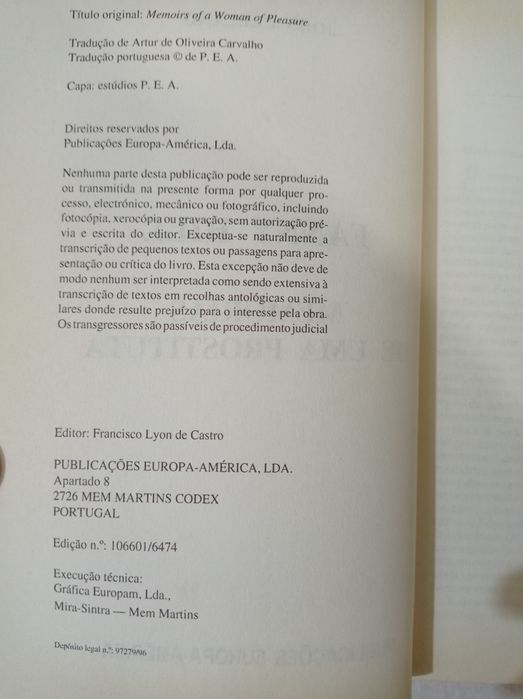 Fanny Hill - memórias de uma prostituta - John Cleland