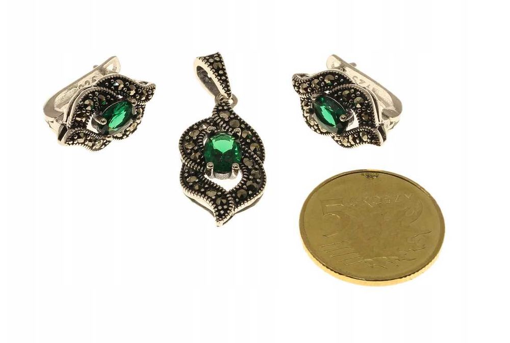 Srebrny komplet WISIOREK KOLCZYKI ANGIELSKIE srebro p.925