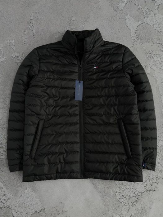 Чоловіча демісезонна куртка Tommy Hilfiger з капюшоном, чорна, розміри S, M, L, XL, XXL, 3XL