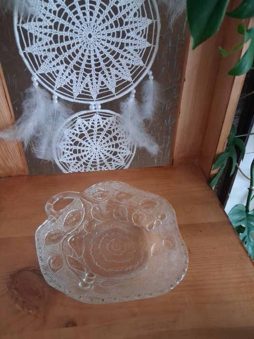 Patera vintage Ząbkowice wiśnia liście PRL
