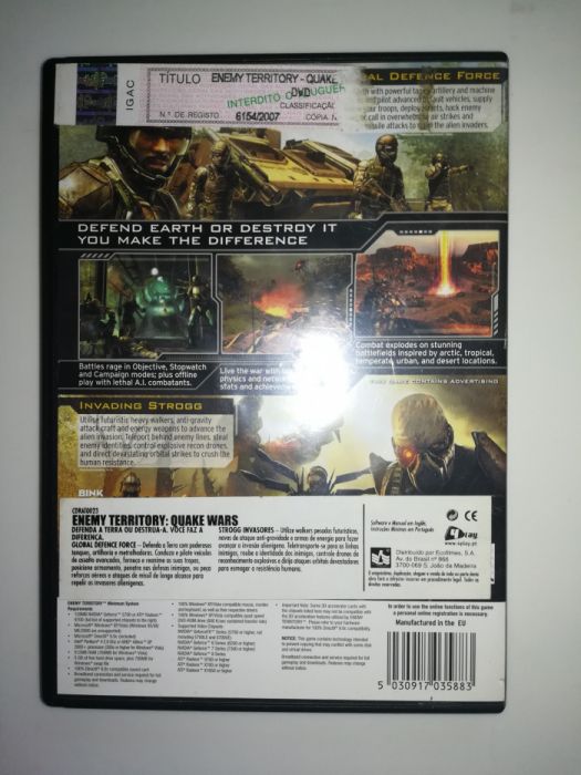 PC Game - "Enemy Territory: Quake Wars" (Excellent Condition)64750629104257121