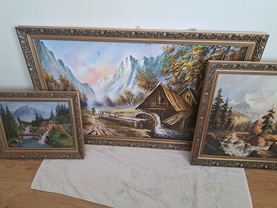 OBRAZY  w jednakowych  ramach  50x40, 80x60 ,110/70 cm