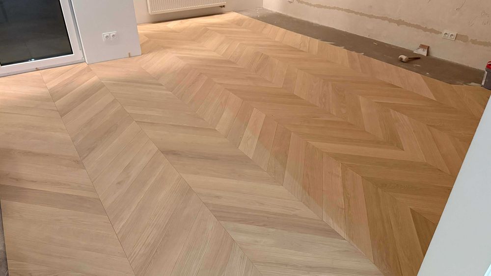 Jodełka francuska dąb olej ef. surowego drewna faza 12x120x680