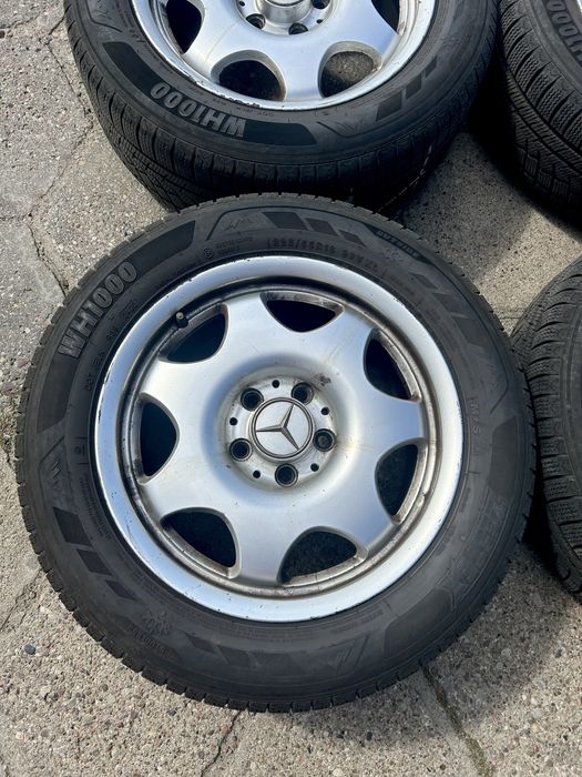FELGI ALU + opony ZIMOWE 6mm!! MERCEDES W211 W220 W203 16” komplet!
