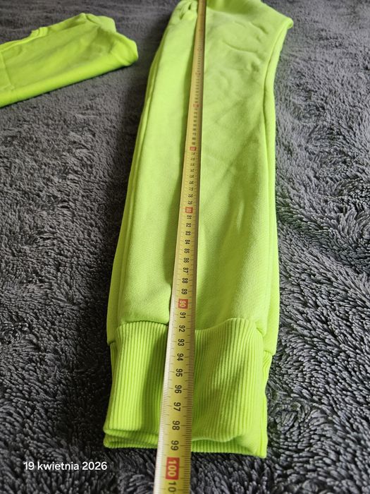 Dres komplet zestaw limonowy neonowy S