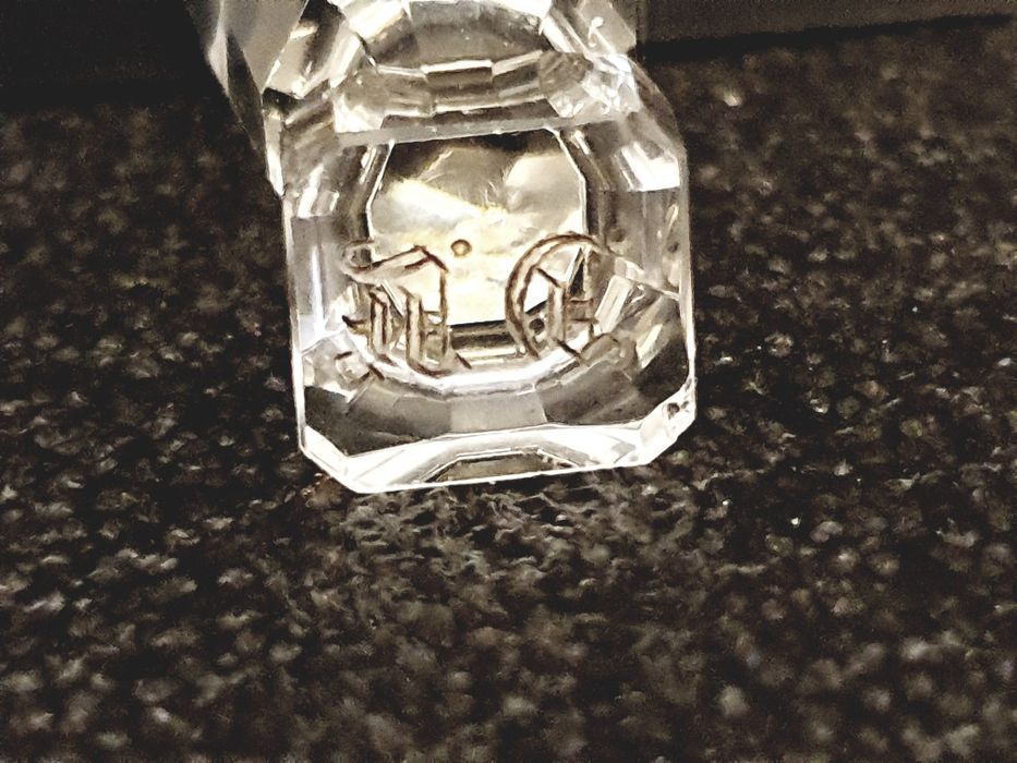 Belíssimo raro antigo carimbo de lacre / sinete em cristal