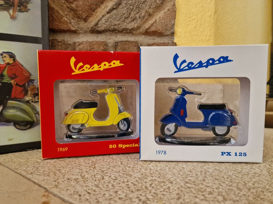 Vespa lambreta coleção 4 modelos + publicidade chapa