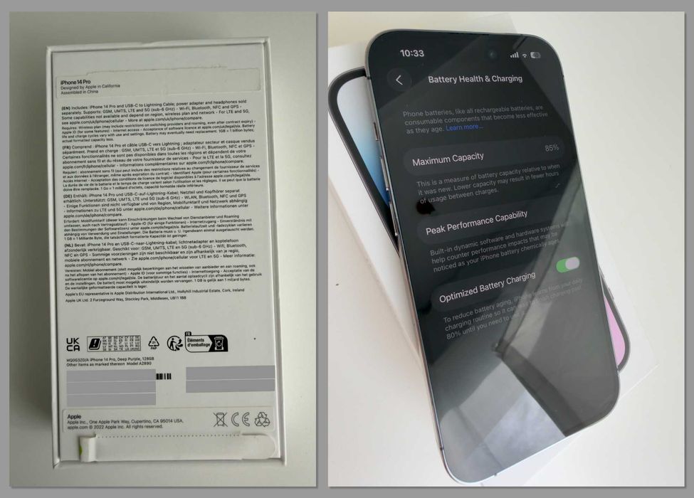 iPhone 14 Pro 128GB Roxo + 9 Capas + Acessórios Originais