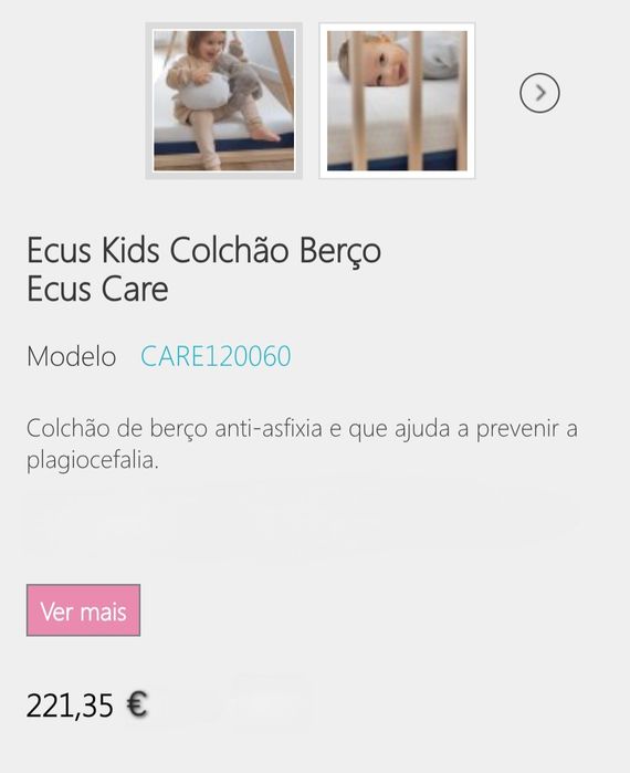 Cama de bebé zippy com colchão Ecus Care