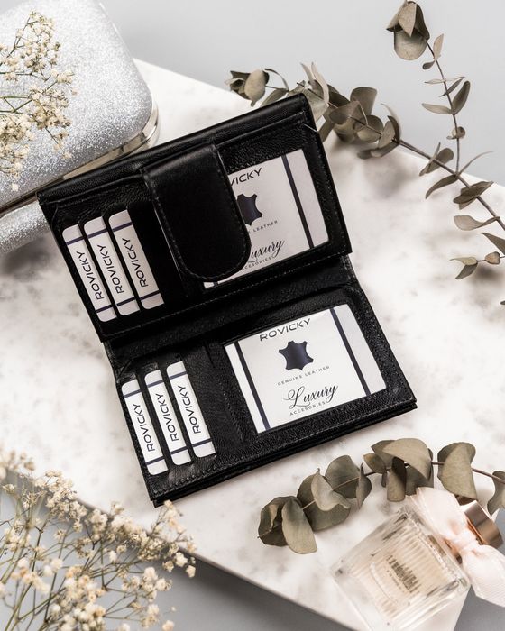 elegancki portfel damski ze skóry naturalnej - rovicky