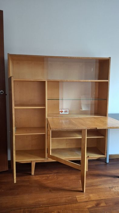 Witrynka z biureczkiem PRL