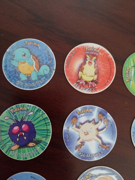 Lote 8 tazos Pokémon, raros e colecionáveis