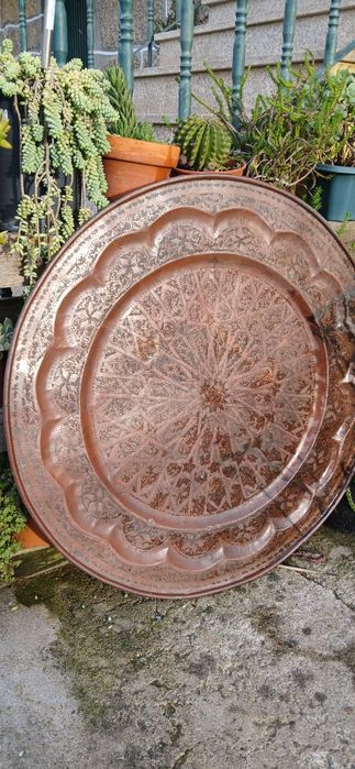 Bandeja prato em cobre 95cm