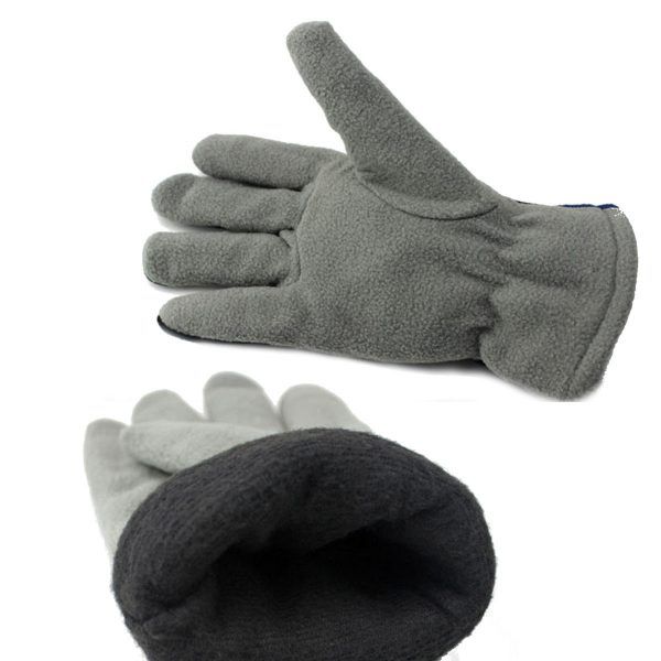 Лыжные перчатки холодостойкие до -20 флисовые черно-серые/ сине-черные