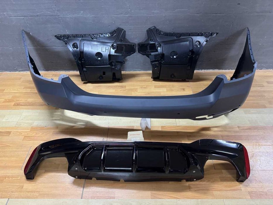 Задній бампер G30 М5 Ф90 дифузор M5 F90 Комплект задній бампер g30 з дифузором з кронштейнами м5 ф90 Обвес г30 комплект рестайлінга ніздрі G30