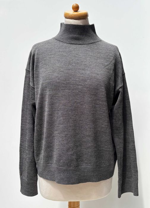 Sweter Szary Selected Femme S 36 Wełna Merino Wełniany