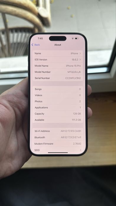 Iphone 15 pro 128gb niebieski