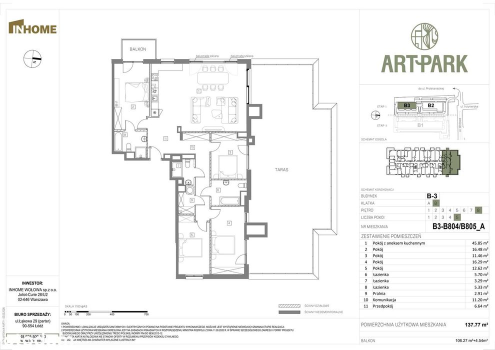 5-pokojowe mieszkanie 137m2 + balkon