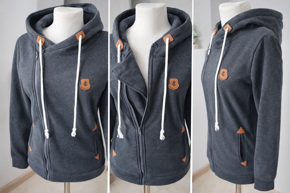 Dresowa bluza zasuwana dres z kapturem