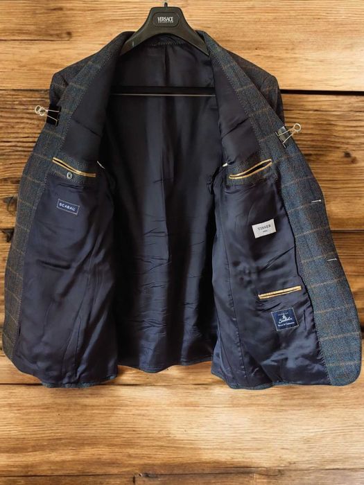 Scabal классический мужской кашемировый пиджак ручной работы.