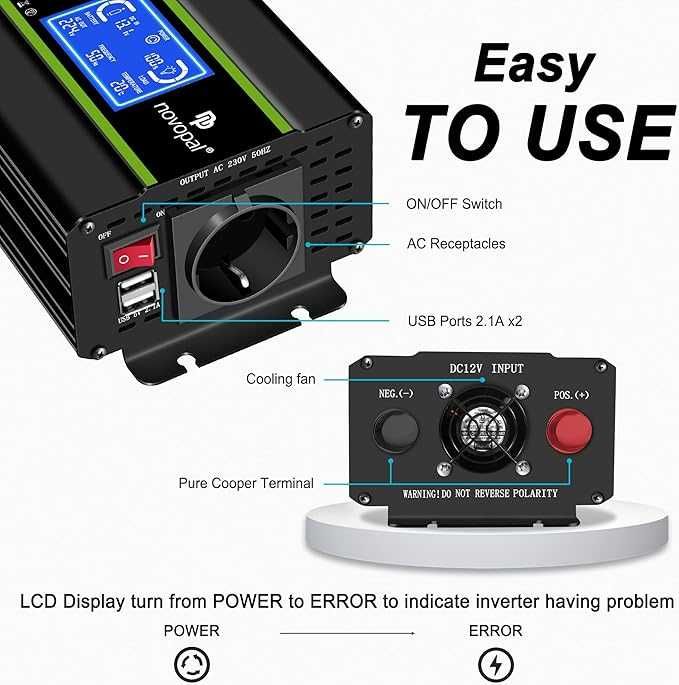 Inversor de onda pura 12 V 500w
