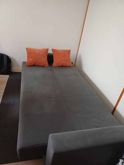 Sofá-cama cinzento