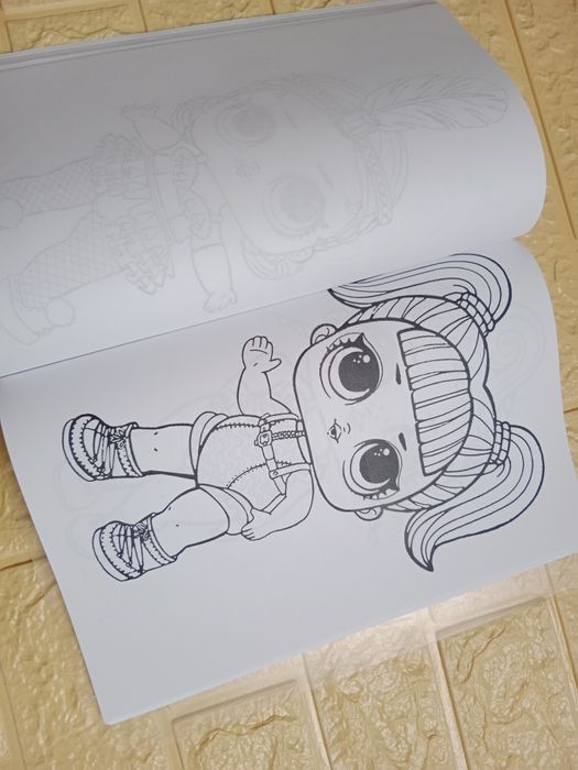 Велика розмальовка для дівчаток LOL, А4 100 розмальовок