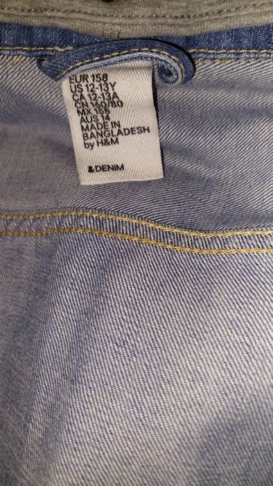 158 H&M Kurtka jeansowa katana jeans bluza z kapturem dżinsowa
