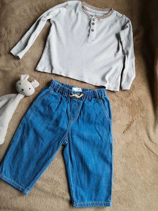 Zestaw Zara spodnie i bluzka Lupilu pure collection r. 86-92 cm 18-24m