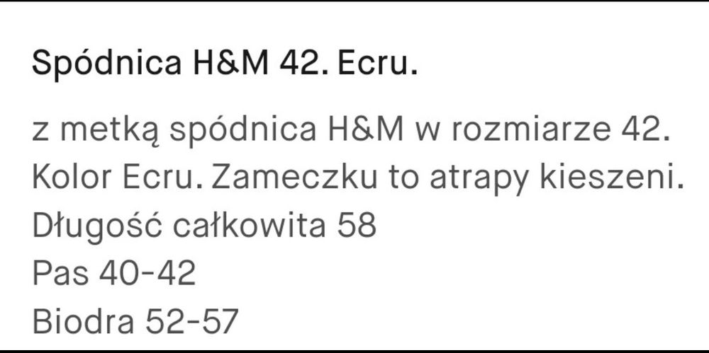 Spódnica H&M 42. Nowa.