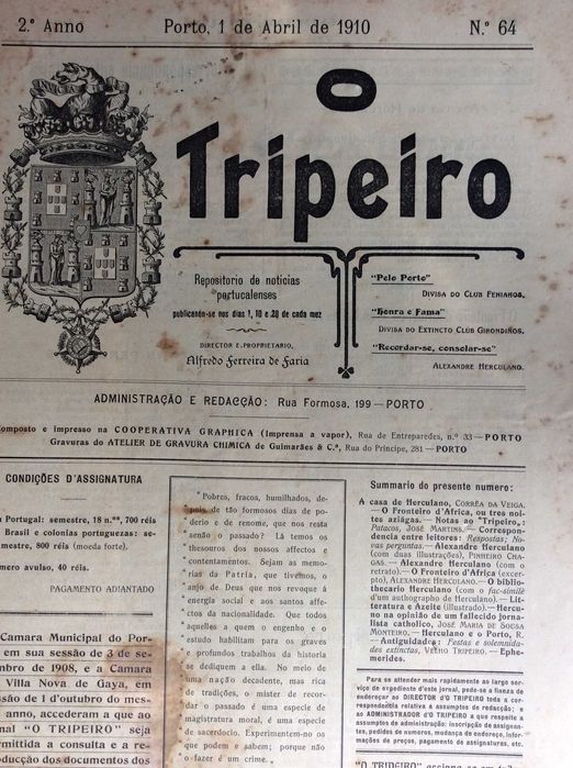 Um pouco da história do Porto e arredores, 1910. Excel. preço