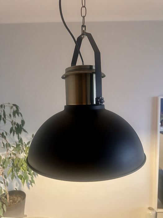 Stylowa lampa wisząca / Żyrandol LOFT / Industrialna czarny+mosiądz