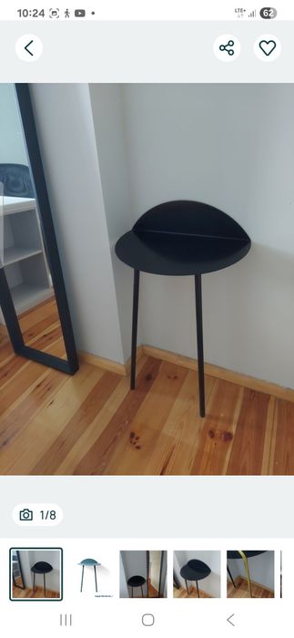 Nowoczesny stolik przyścienny/konsola metal loft