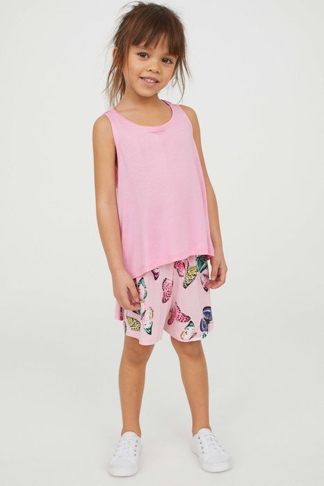 34-> komplet LETNI od H&M bluzeczka i spódnico-spodenki  r98/104 2-4Y