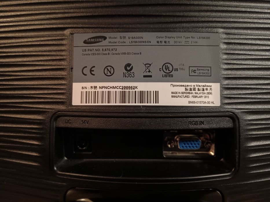 Monitor Samsung S19A300N