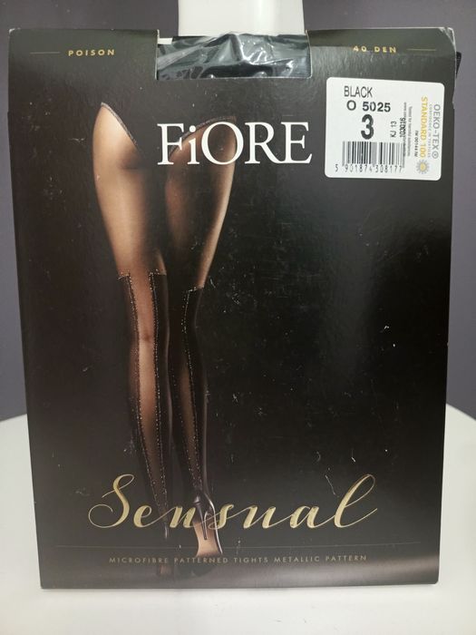 Rajstopy wzorzyste Fiore Poison Black  rozm M 38
 rozm 3. Wzorzyste