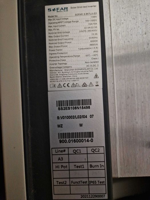 Falownik inwerter SOFAR 8.8KTLX-G3