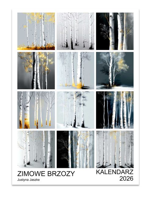 Kalendarz 2026 Zimowe Brzozy 15x21 cm