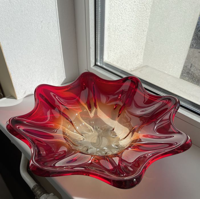 Конфетница фруктовница цветное стекло