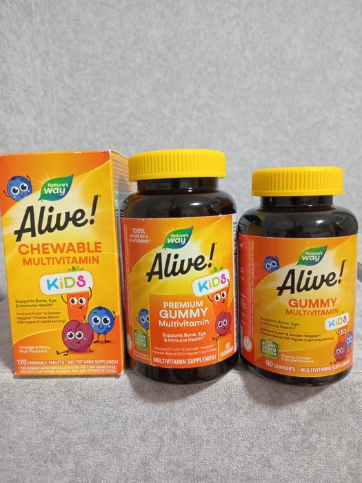 Мультивітаміни дитячі ,iherb, alive, Solaray,мелатонін, бузина