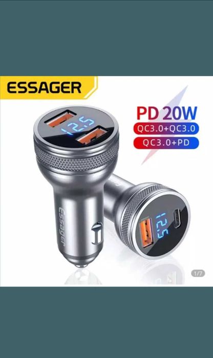 Зарядка автомобильная от 12в/24в   2xUSB (5V=3.1A)