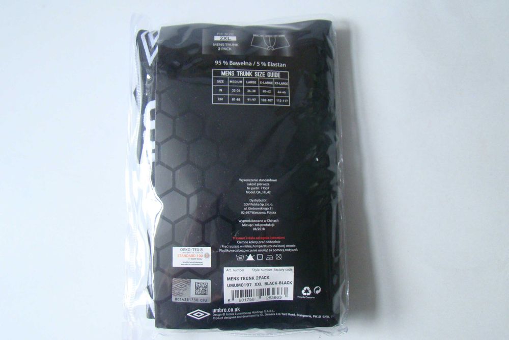 Bokserki męskie UMBRO czarne 2 Pack r. XL