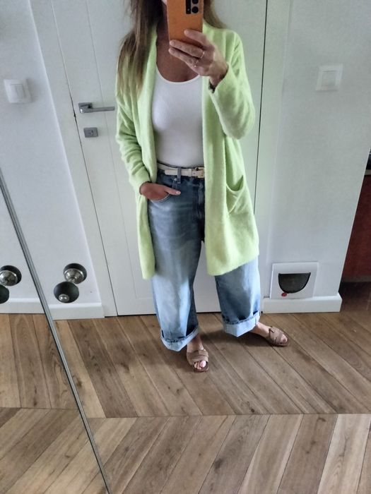 Limonkowy kardigan