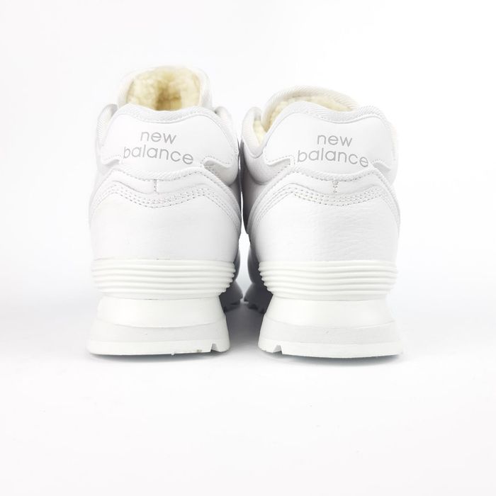 Зимові жіночі кросівки new balance 574 winter white fur хутро білі