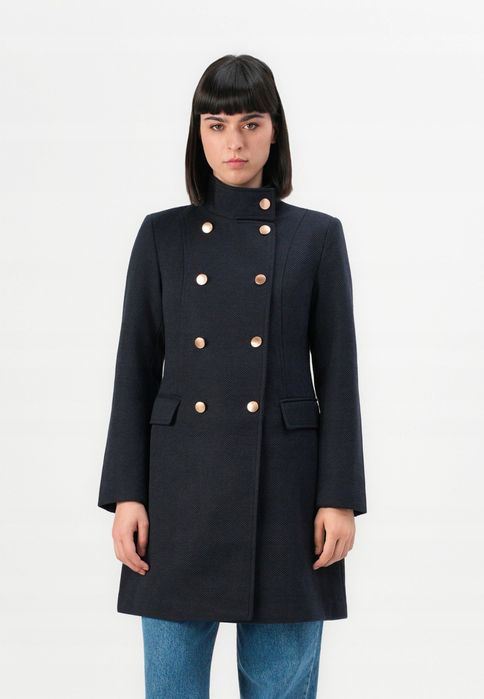 Only 40 L Płaszcz Damski Granatowy Złote Guziki Onlmolly D2433