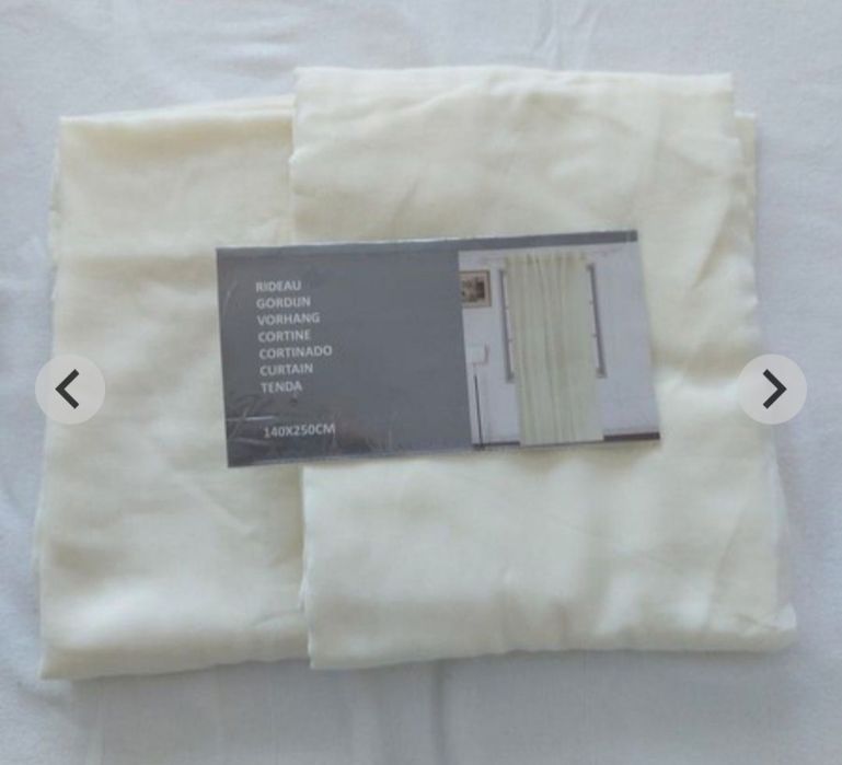 Cortinados 140cmx250cm brancos, cinzento, amarelo e diversos tecidos