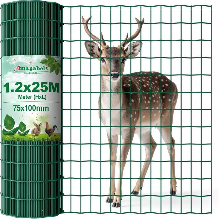 Ogrodzenie z siatki drucianej Amagabeli Garden 1,2mx25m oczka 100x75mm