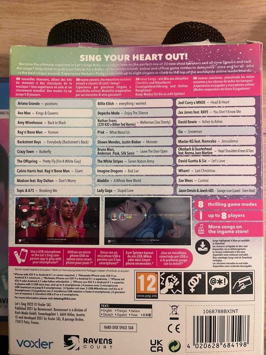Singstar 2022 - jogo e microfones