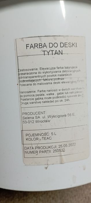 Farba do deski tytan 10 l